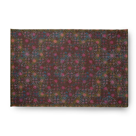 Simply Daisy 2' x 3' Brown Layered Sun Tile Rug