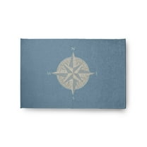 Simply Daisy 2' x 3' Compass Nautical Chenille Rug, Dusty Smoke
