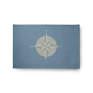 Simply Daisy 2' x 3' Compass Nautical Chenille Rug, Dusty Smoke