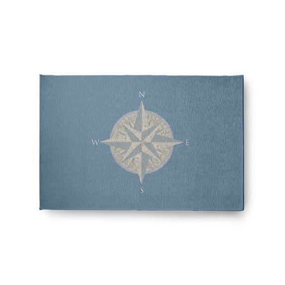Simply Daisy 2' x 3' Compass Nautical Chenille Rug, Dusty Smoke