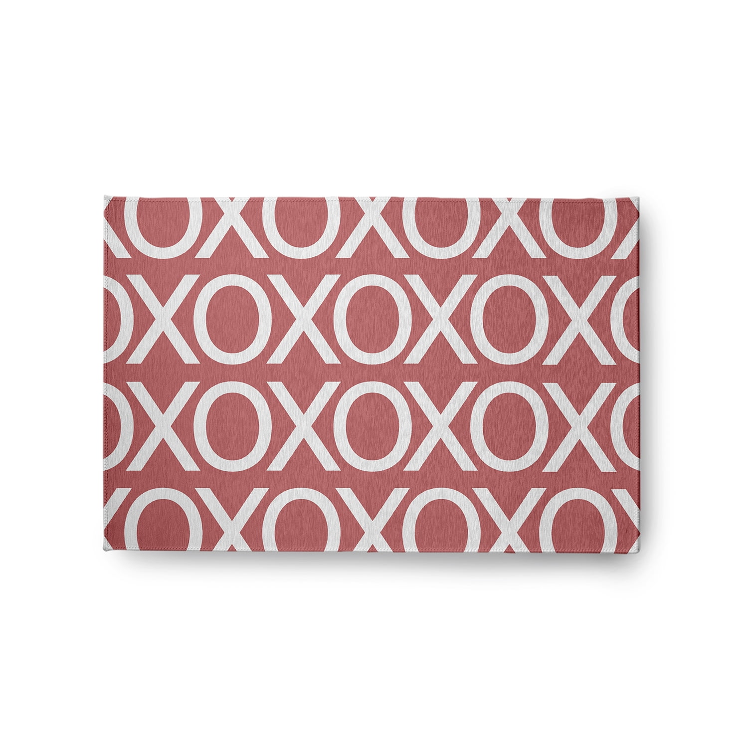Simply Daisy 2' x 3' Coral Hugs and Kisses Valentines Chenille Rug