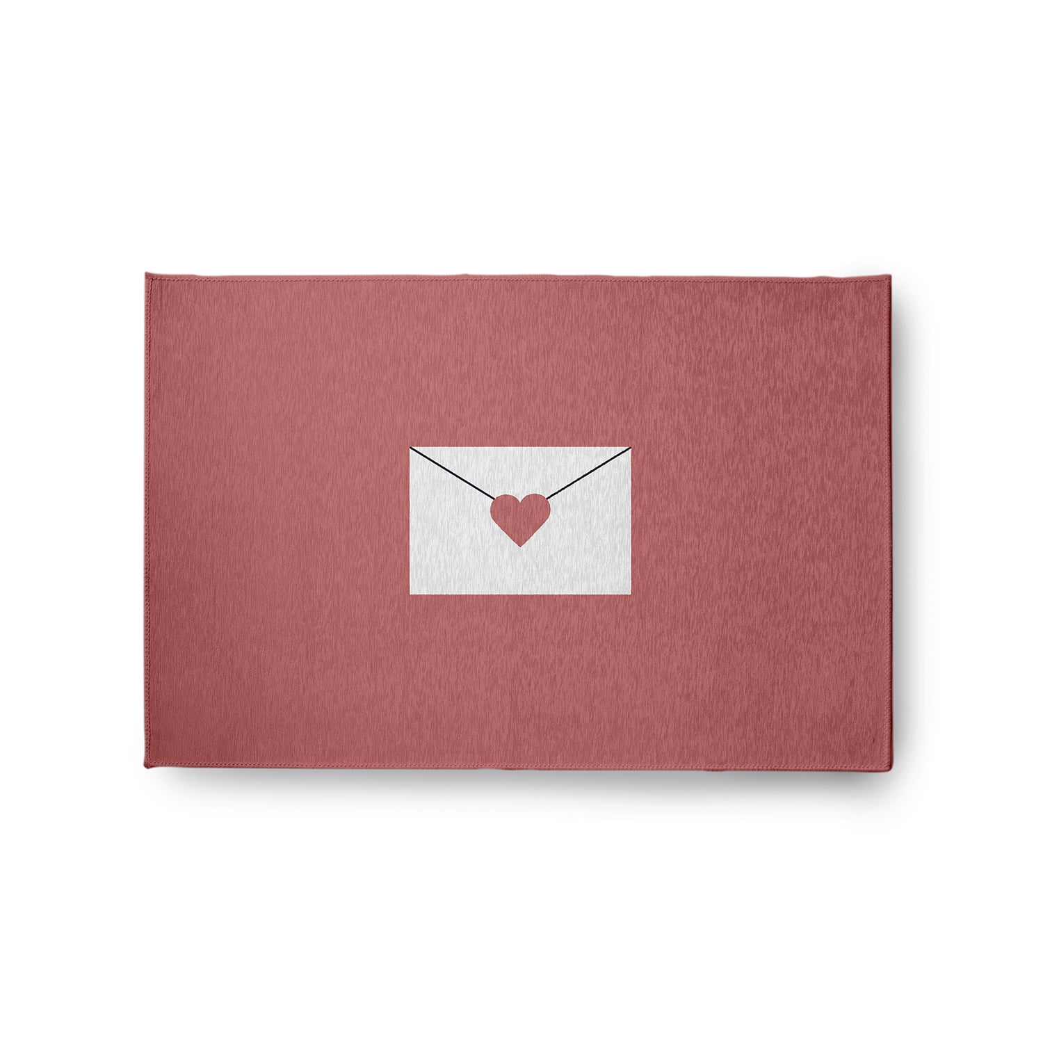 Simply Daisy 2' x 3' Coral Love Letter Valentines Chenille Rug