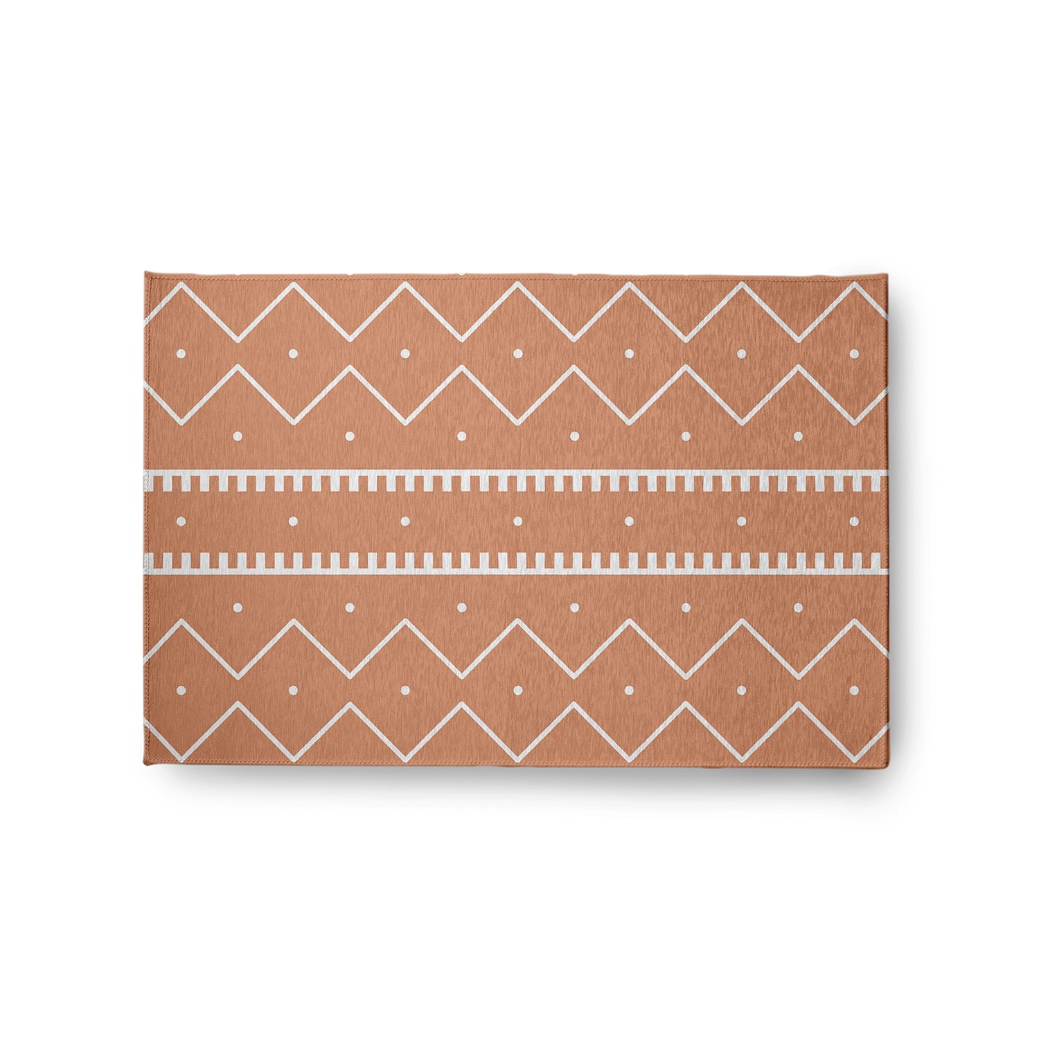 Simply Daisy 2' x 3' Coral Mudcloth Spring Chenille Indoor/Outdoor Rug