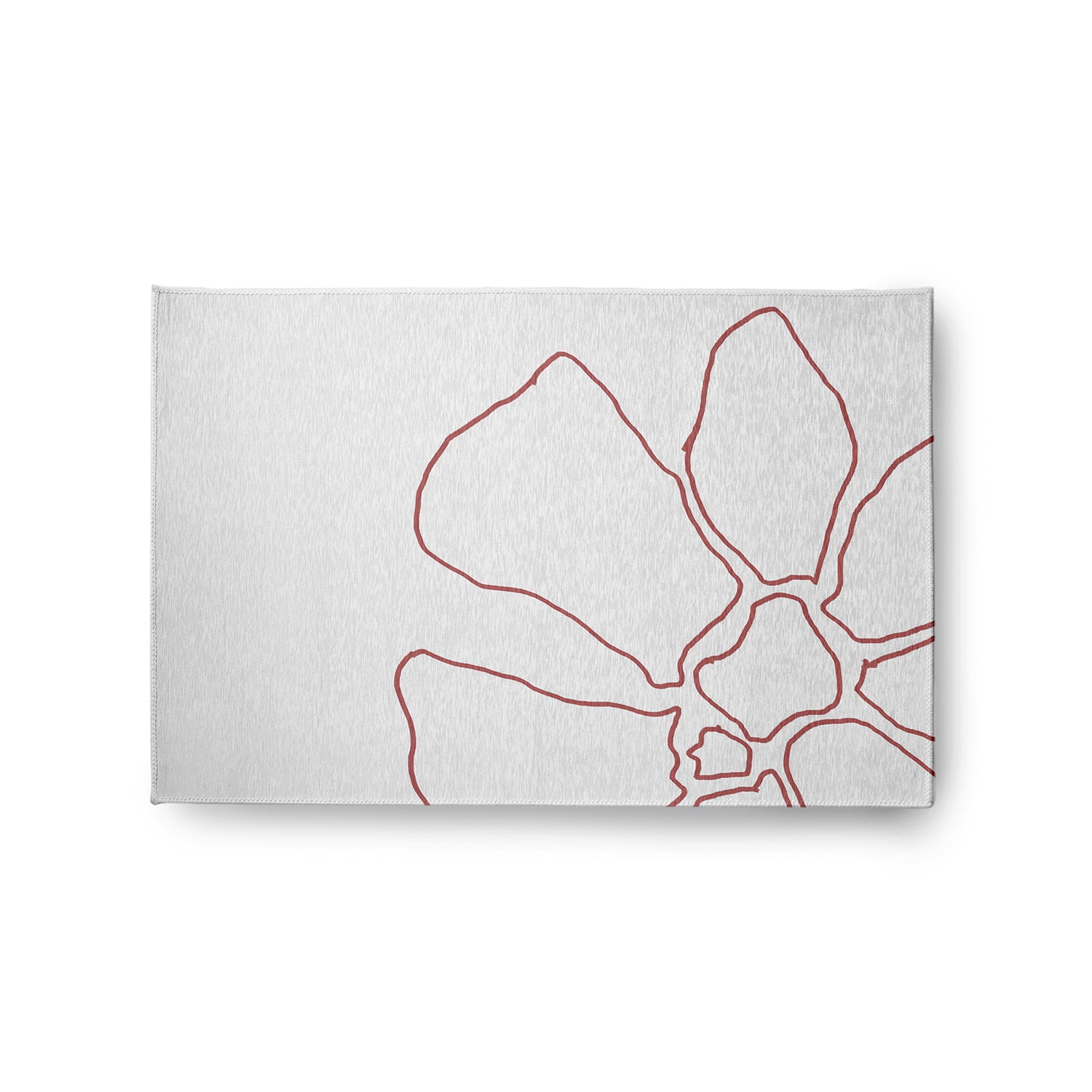 Simply Daisy 2' x 3' Coral/White Petal Lines Spring Chenille Indoor/Outdoor Rug