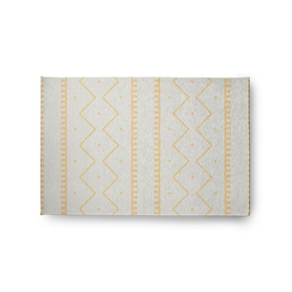 Simply Daisy 2' x 3' Corn Yellow Mudcloth Spring Chenille Rug