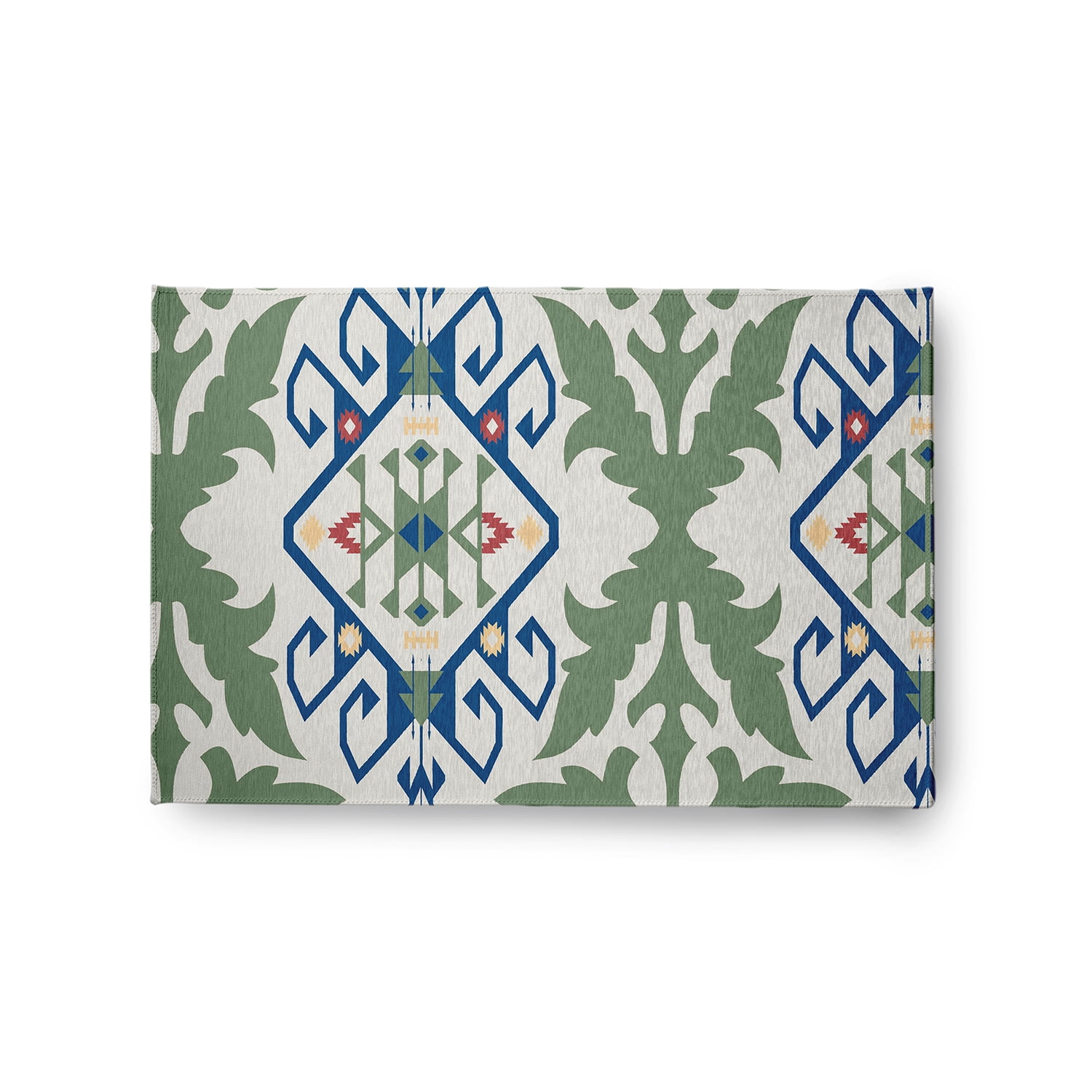 Simply Daisy 2' x 3' Dark Cobalt Blue Bombay Medallion Spring Chenille Indoor/Outdoor Rug