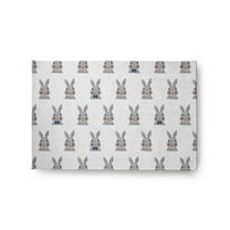 Simply Daisy 2' x 3' Dark Cobalt Blue Bunny Fluffle Easter Chenille Rug