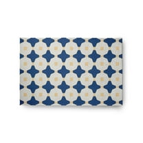 Simply Daisy 2' x 3' Dark Cobalt Blue Button Up Spring Chenille Indoor/Outdoor Rug