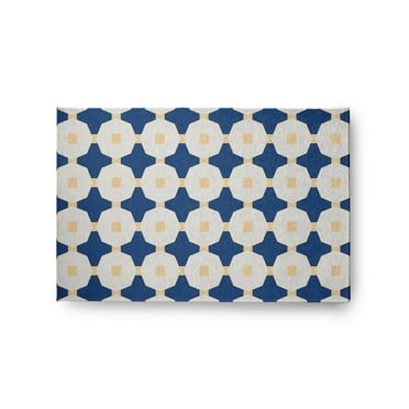 Simply Daisy 2' x 3' Dark Cobalt Blue Button Up Spring Chenille Indoor/Outdoor Rug