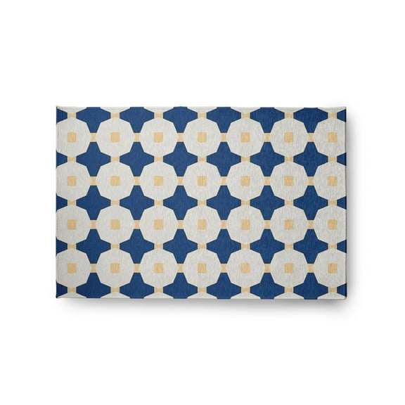 Simply Daisy 2' x 3' Dark Cobalt Blue Button Up Spring Chenille Indoor/Outdoor Rug