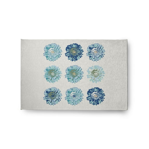 Simply Daisy 2' x 3' Dark Cobalt Blue Gypsy Floral Spring Chenille Rug