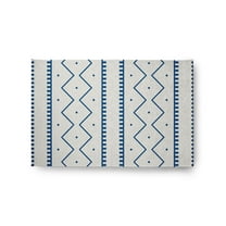 Simply Daisy 2' x 3' Dark Cobalt Blue Mudcloth Spring Chenille Indoor/Outdoor Rug