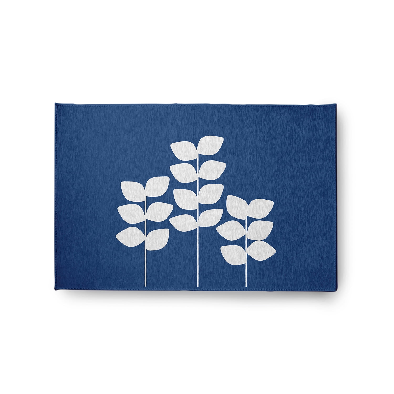 Simply Daisy 2' x 3' Dark Cobalt Blue Simple Stems Spring Chenille Rug