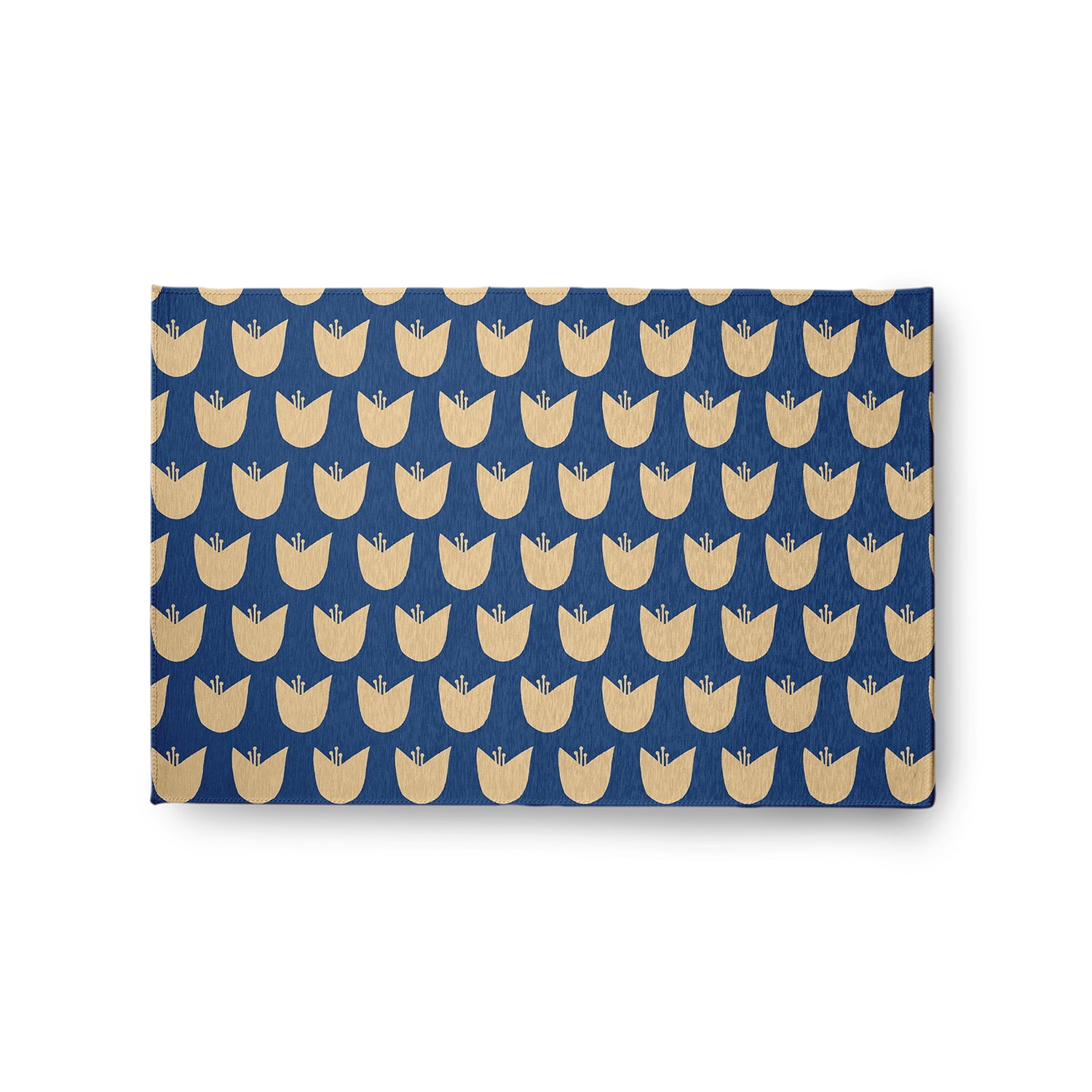 Simply Daisy 2' x 3' Dark Cobalt Blue Simple Tulip Design Spring Chenille Indoor/Outdoor Rug