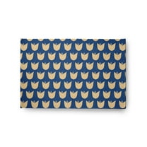 Simply Daisy 2' x 3' Dark Cobalt Blue Simple Tulip Design Spring Chenille Indoor/Outdoor Rug