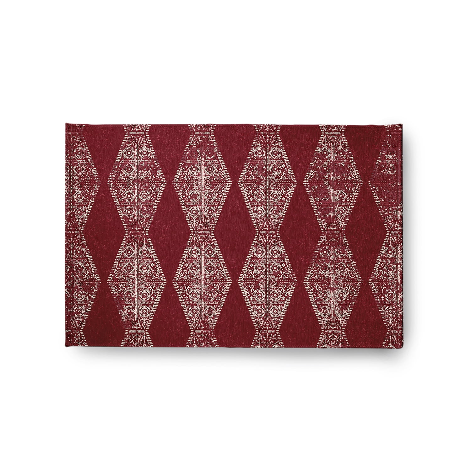 Simply Daisy 2' x 3' Dark Red Pyramid Stripe Chenille Rug