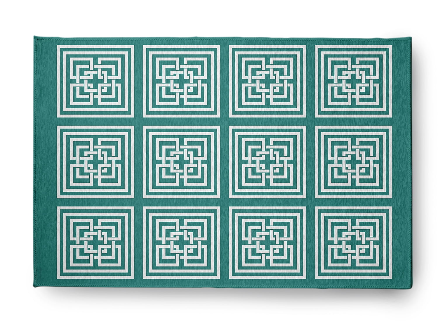 Simply Daisy 2' x 3' Desert Turquoise Greek New Key Rug