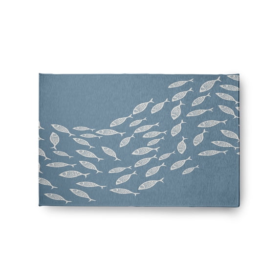Simply Daisy 2' x 3' Escuela Nautical Chenille Rug, Dusty Smoke