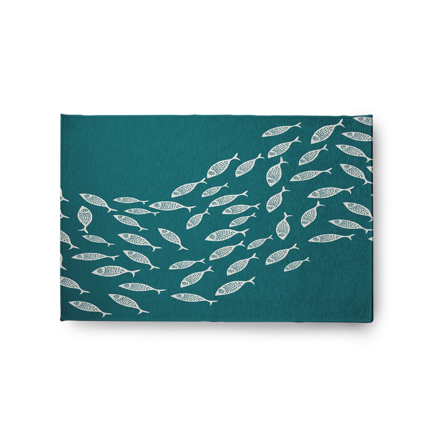 Simply Daisy 2' x 3' Escuela Nautical Chenille Rug, Ocean Teal