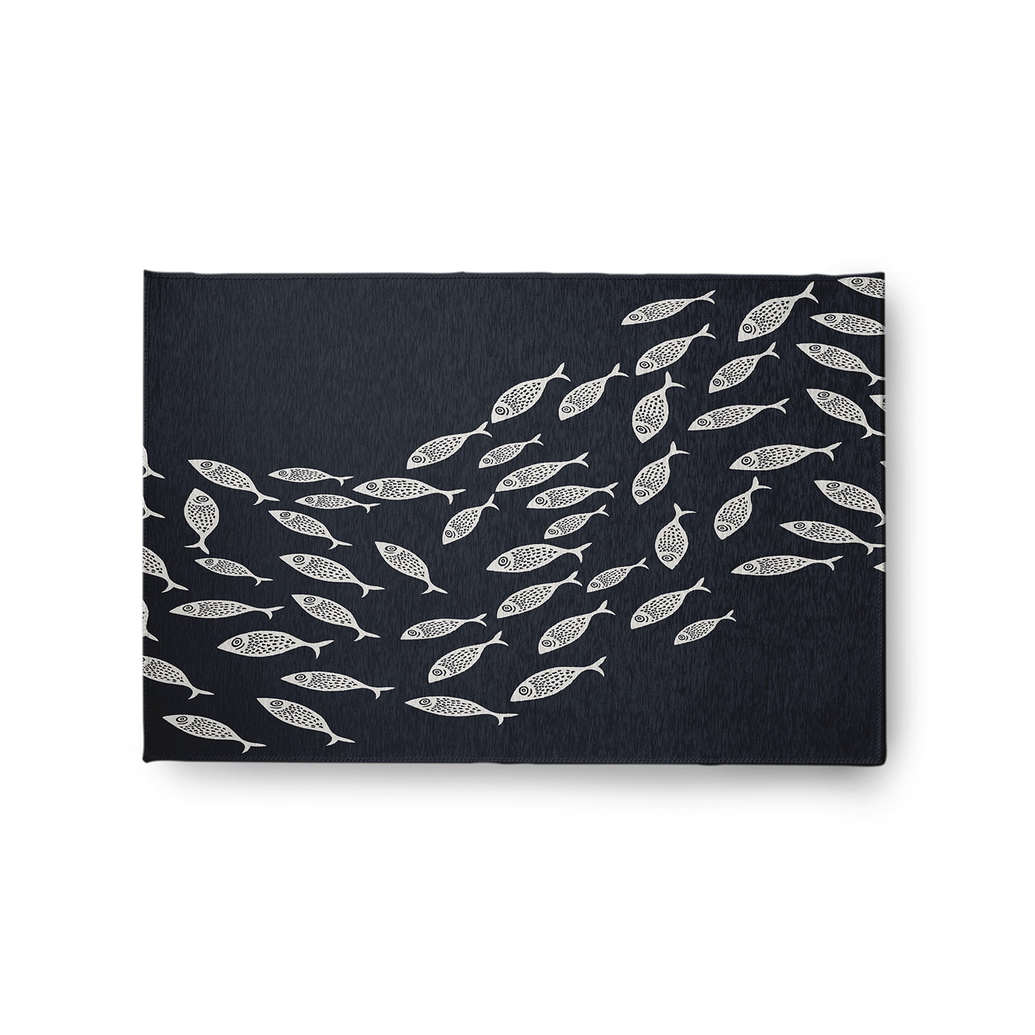 Simply Daisy 2' x 3' Escuela Nautical Chenille Rug, Shark Blue and White