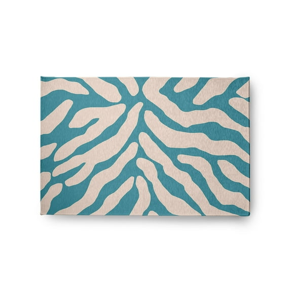 Simply Daisy 2' x 3' Explorer Blue Animal Stripe Spring Chenille Rug