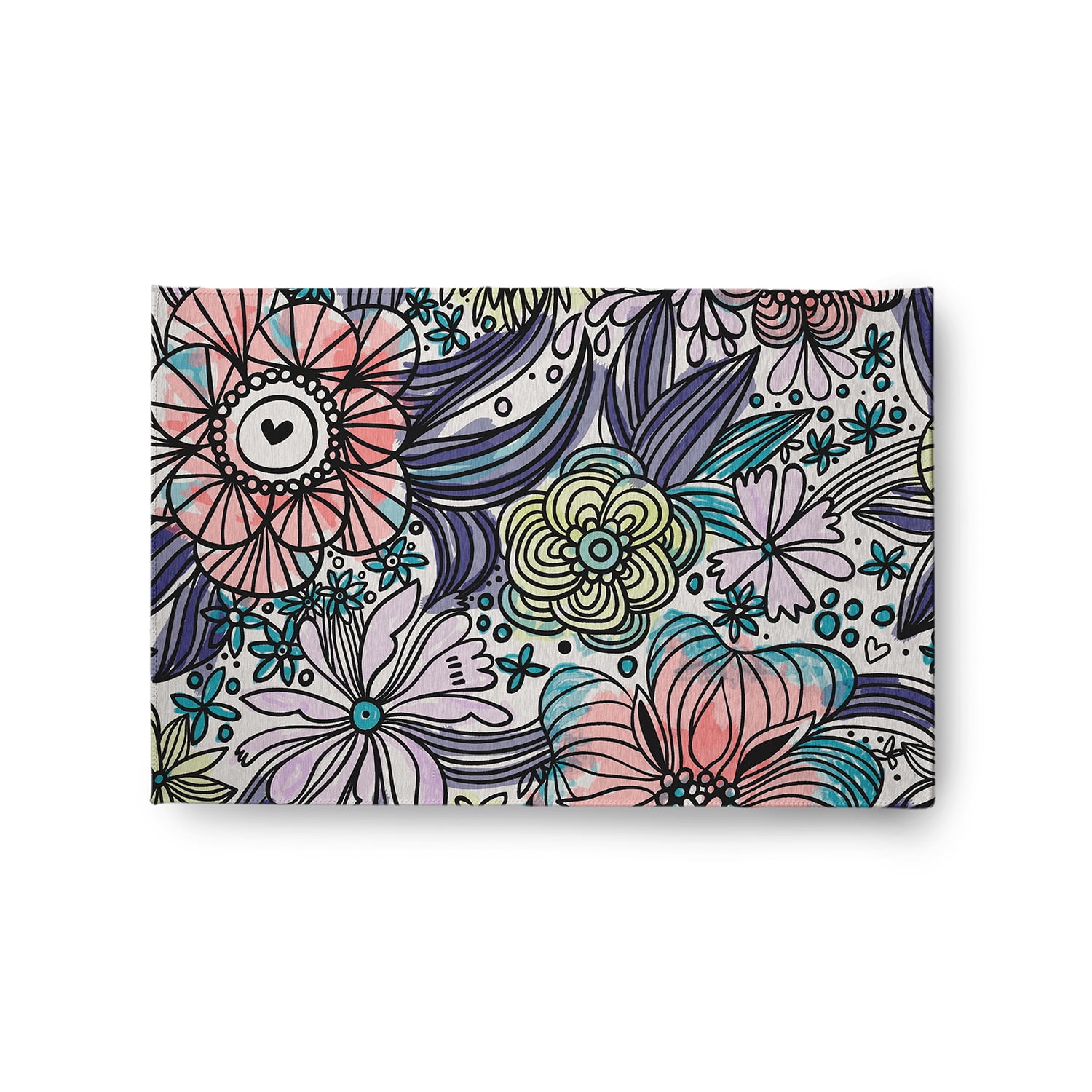 Simply Daisy 2' x 3' Explorer Blue Flower Melange Spring Chenille Indoor/Outdoor Rug