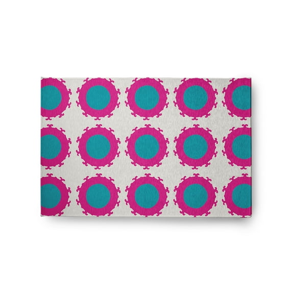 Simply Daisy 2' x 3' Explorer Blue Pan Bubbles Spring Chenille Indoor/Outdoor Rug