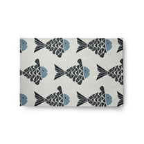 Simply Daisy 2' x 3' Fish Tales Nautical Chenille Rug, Dusty Smoke