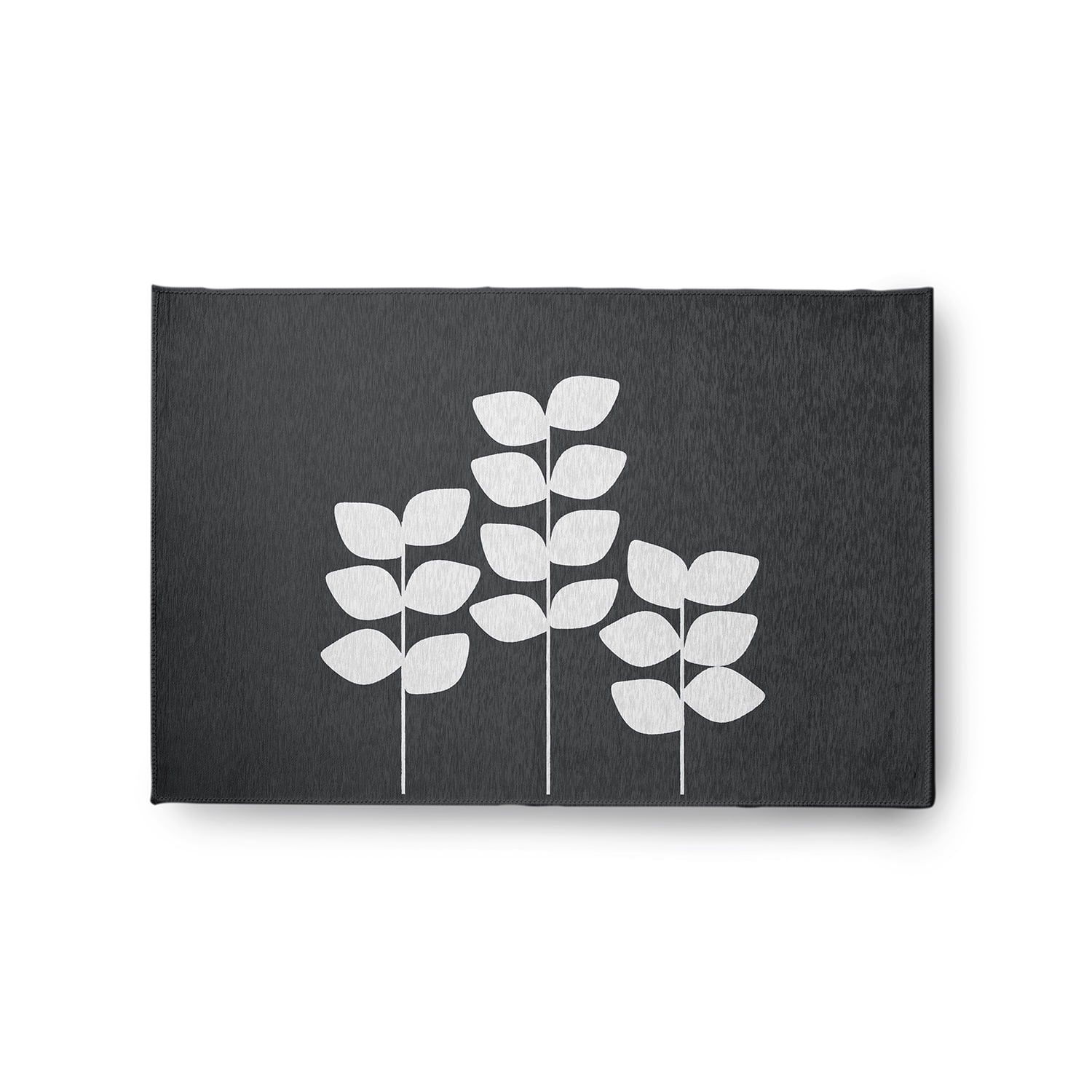 Simply Daisy 2' x 3' Gray Simple Stems Spring Chenille Indoor/Outdoor Rug