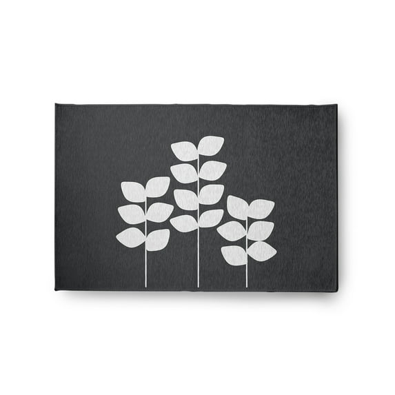 Simply Daisy 2' x 3' Gray Simple Stems Spring Chenille Indoor/Outdoor Rug