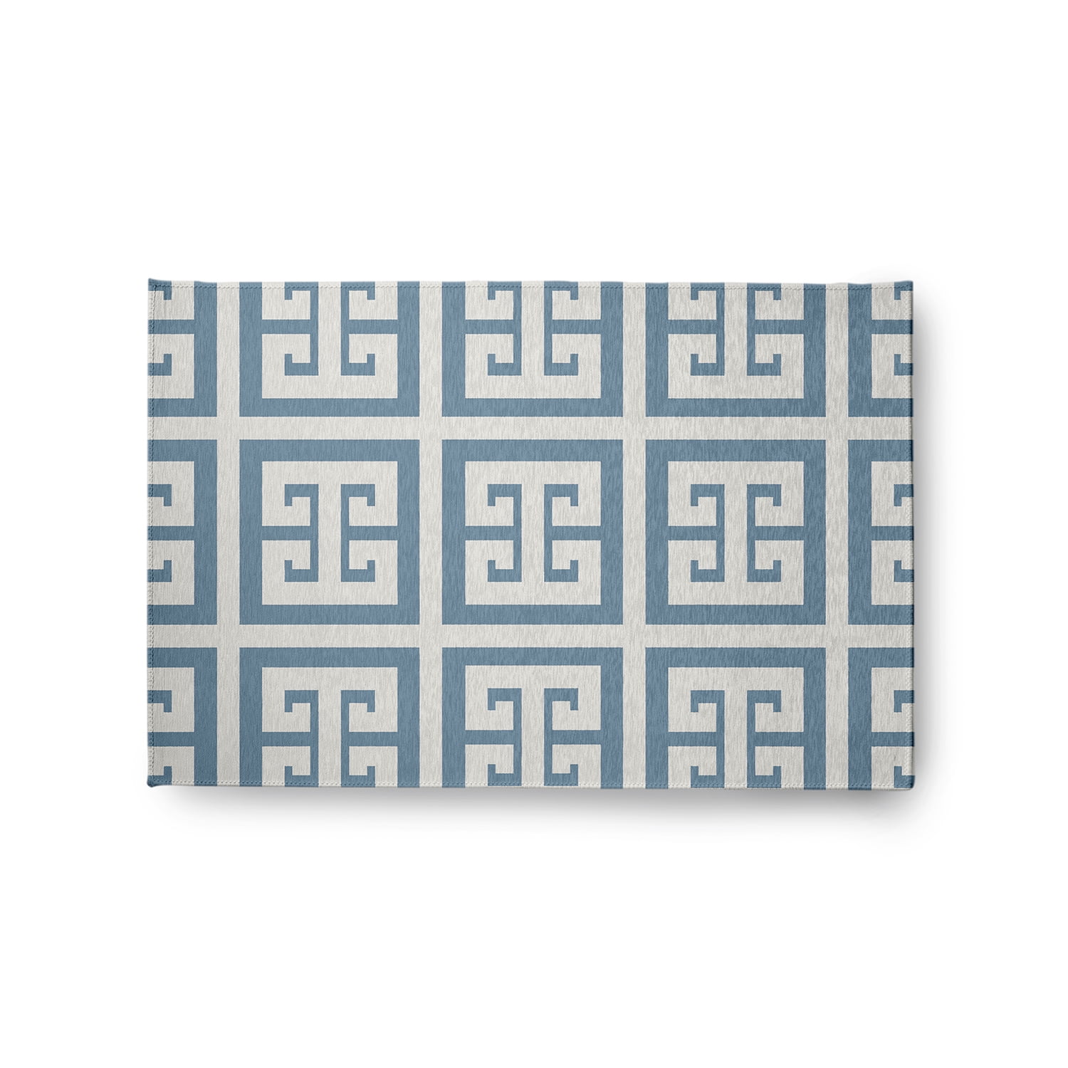Simply Daisy 2' x 3' Greek Key Patterned Chenille Rug, Dusty Smoke
