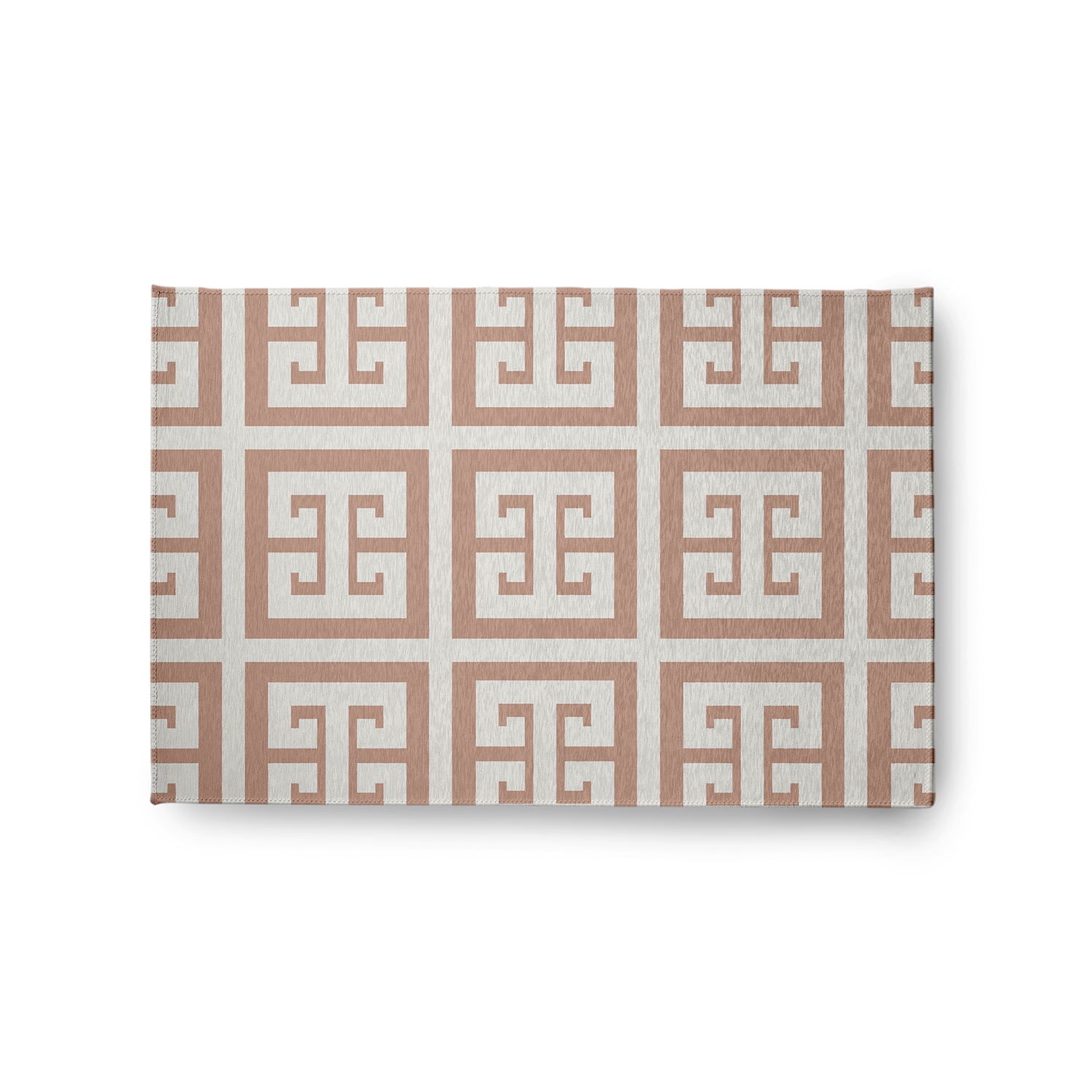 Simply Daisy 2' x 3' Greek Key Patterned Chenille Rug, Mauve