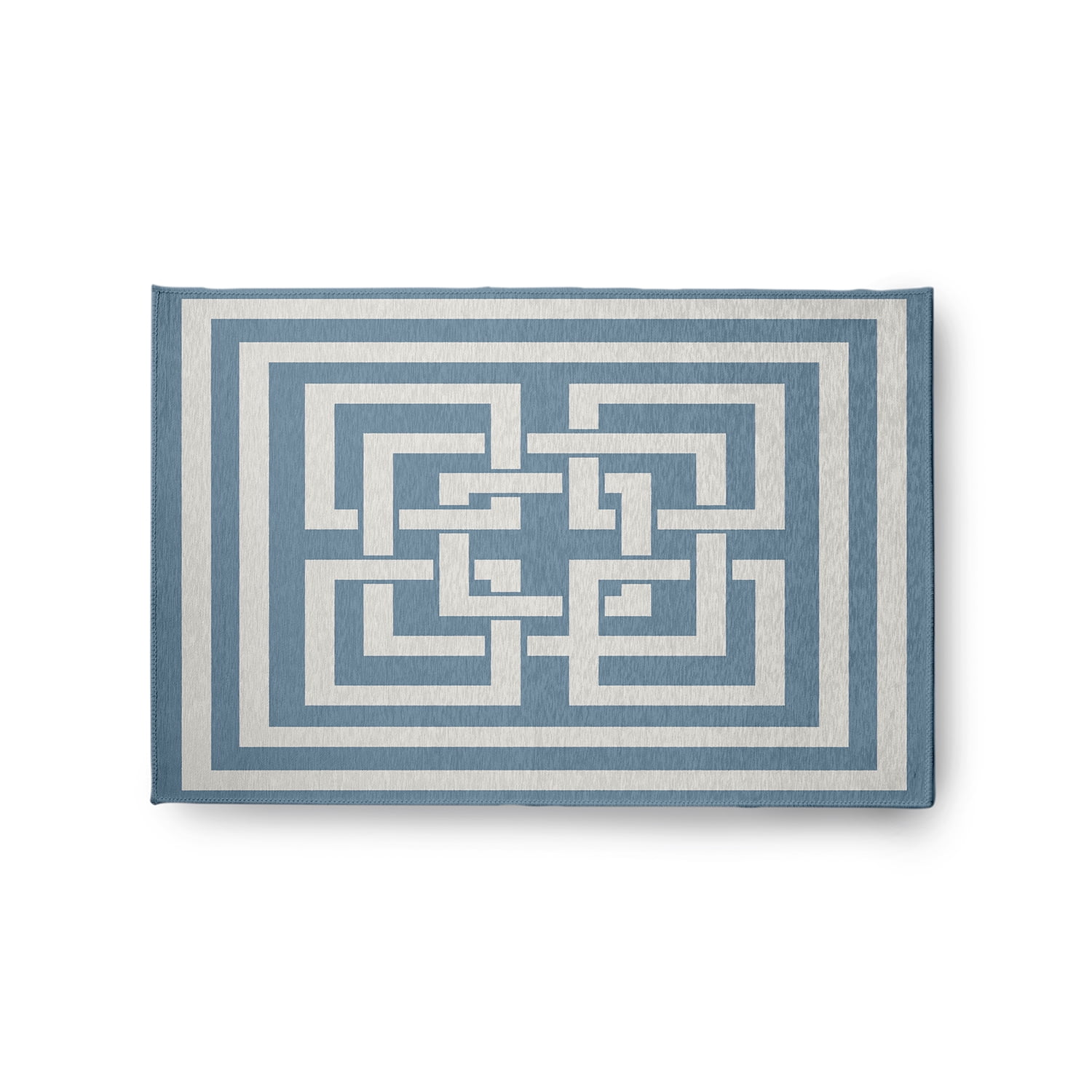 Simply Daisy 2' x 3' Greek New Key Nautical Chenille Rug, Dusty Smoke