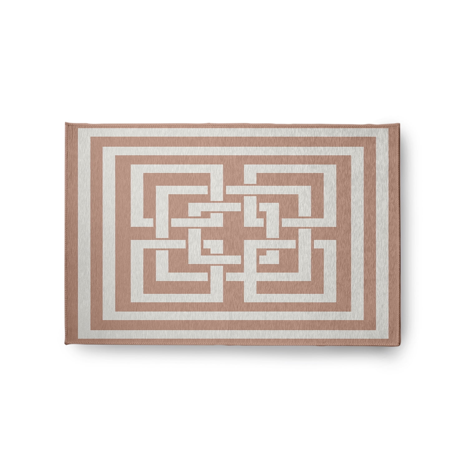 Simply Daisy 2' x 3' Greek New Key Nautical Chenille Rug, Mauve