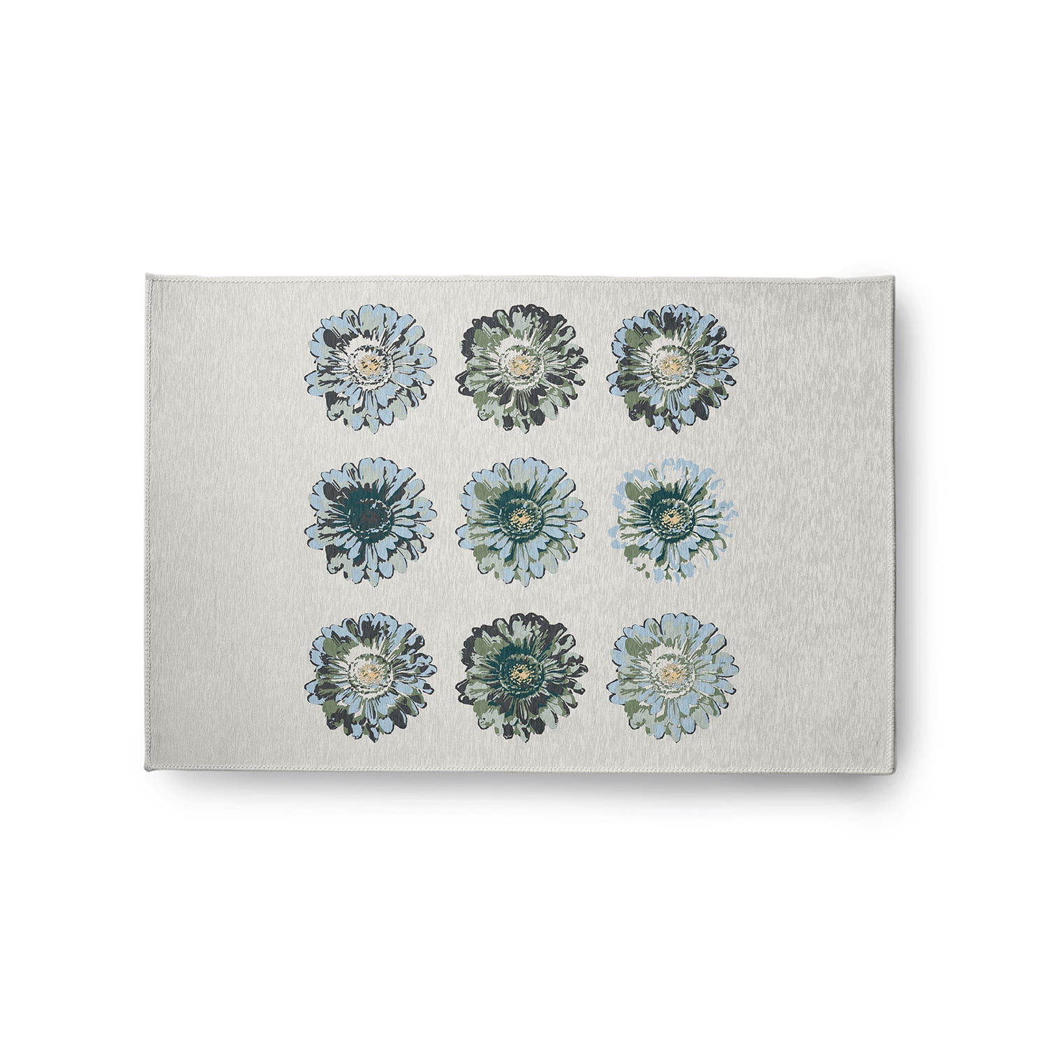 Simply Daisy 2' x 3' Green Gypsy Floral Spring Chenille Indoor/Outdoor Rug