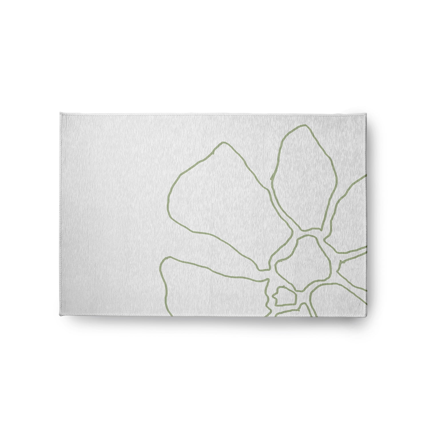 Simply Daisy 2' x 3' Green/White Petal Lines Spring Chenille Rug