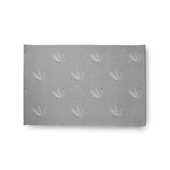 Simply Daisy 2' x 3' Grey Feather Pattern Spring Chenille Rug