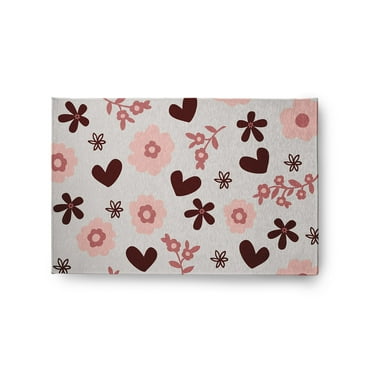 Simply Daisy 2' x 3' Grey Flowery Love Valentines Chenille Rug