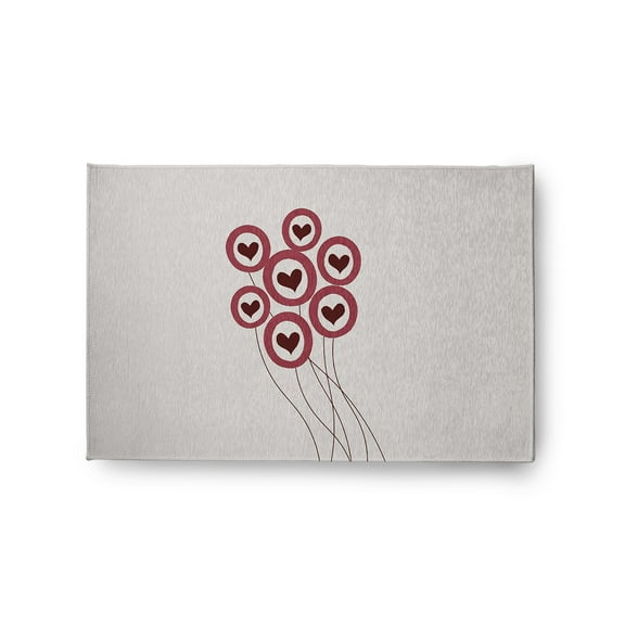 Simply Daisy 2' x 3' Grey Love is in the Air Valentines Chenille Rug