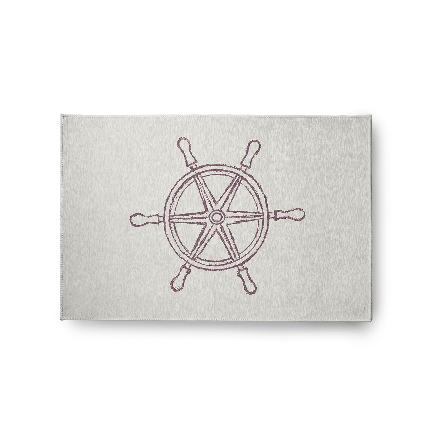 Simply Daisy 2' x 3' Large Ship Wheel Nautical Chenille Rug, Dusty Purple