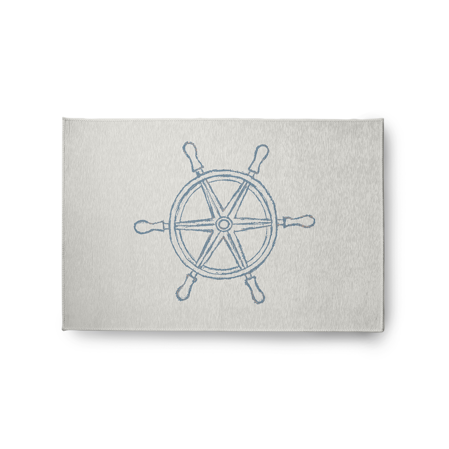 Simply Daisy 2' x 3' Large Ship Wheel Nautical Chenille Rug, Dusty Smoke