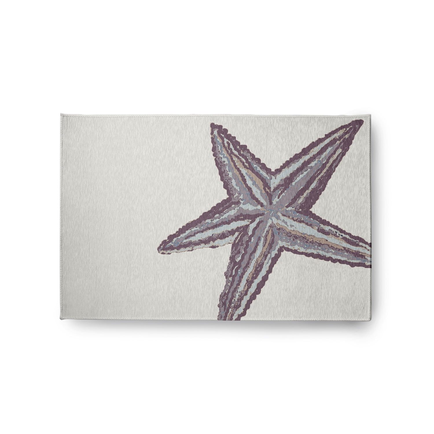 Simply Daisy 2' x 3' Large Starfish Nautical Chenille Rug, Dusty Purple