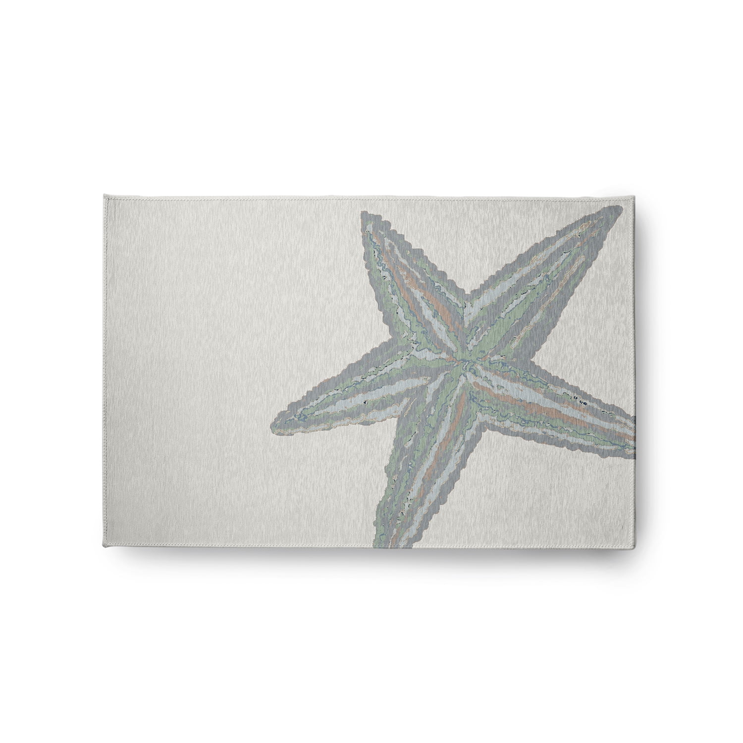 Simply Daisy 2' x 3' Large Starfish Nautical Chenille Rug, Pretty Grey