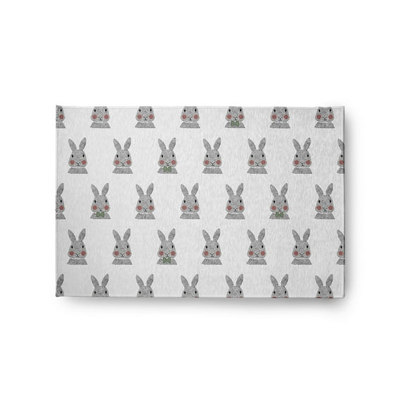 Simply Daisy 2' x 3' Laurel Tree Green Bunny Fluffle Easter Chenille Rug