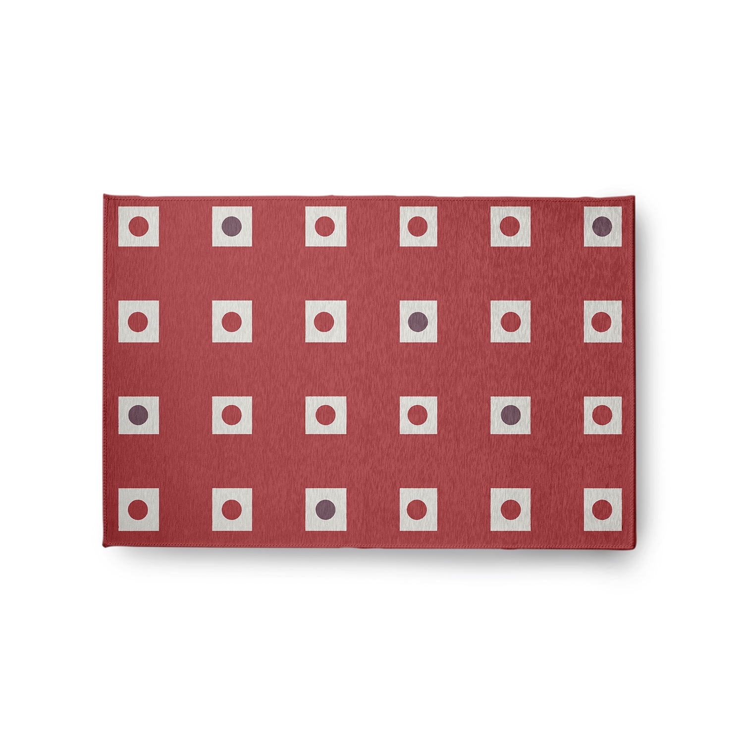 Simply Daisy 2' x 3' Li'l Boxes Chenille Rug, Ligonberry Red