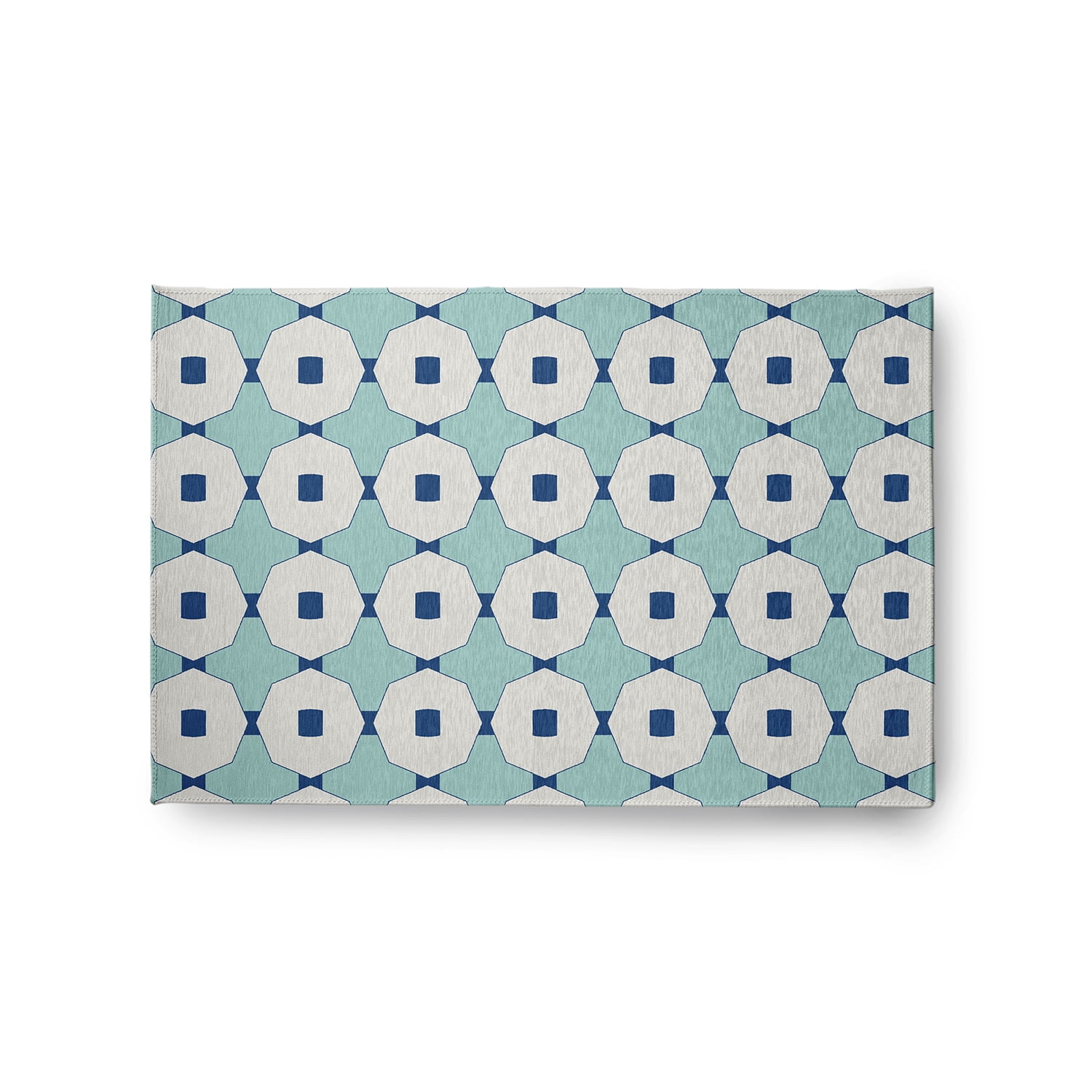 Simply Daisy 2' x 3' Light Blue Button Up Spring Chenille Indoor/Outdoor Rug