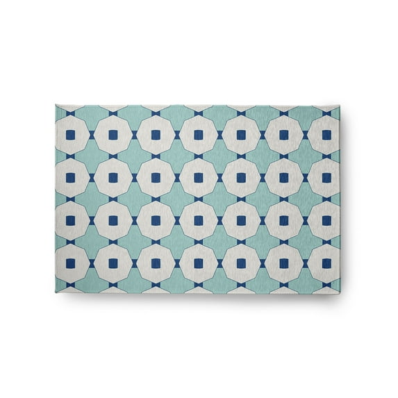 Simply Daisy 2' x 3' Light Blue Button Up Spring Chenille Indoor/Outdoor Rug