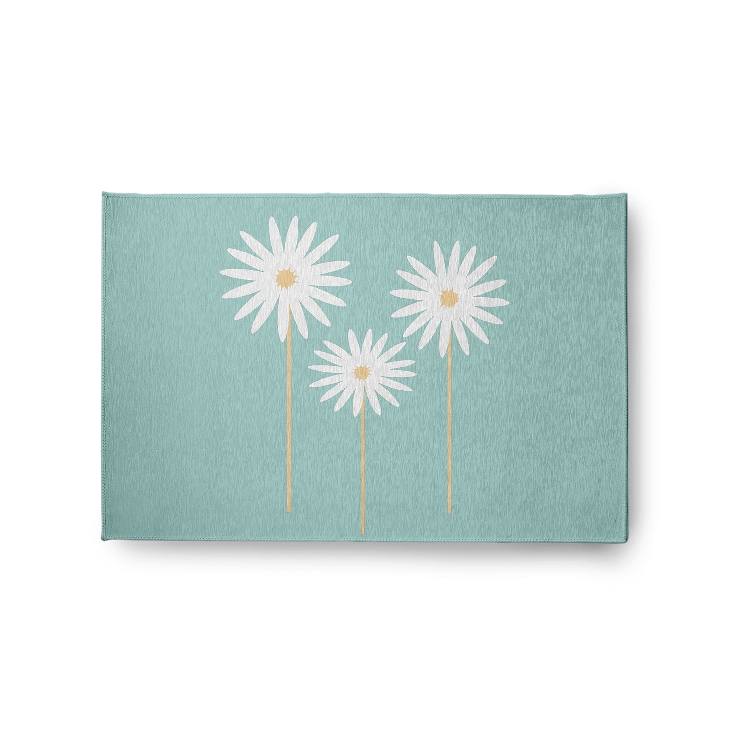 Simply Daisy 2' x 3' Light Blue Floral Print Spring Chenille Rug