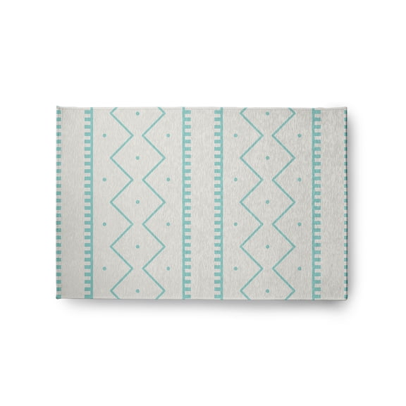 Simply Daisy 2' x 3' Light Blue Mudcloth Spring Chenille Indoor/Outdoor Rug