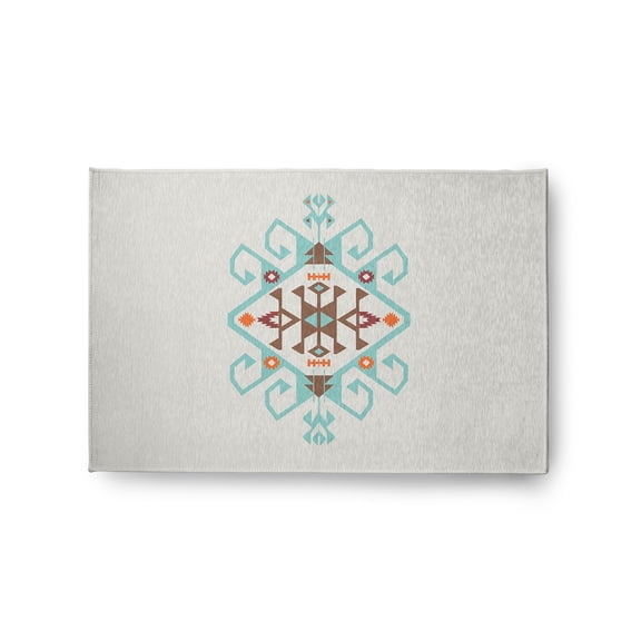 Simply Daisy 2' x 3' Light Blue Southwest Medallion Spring Chenille Indoor/Outdoor Rug